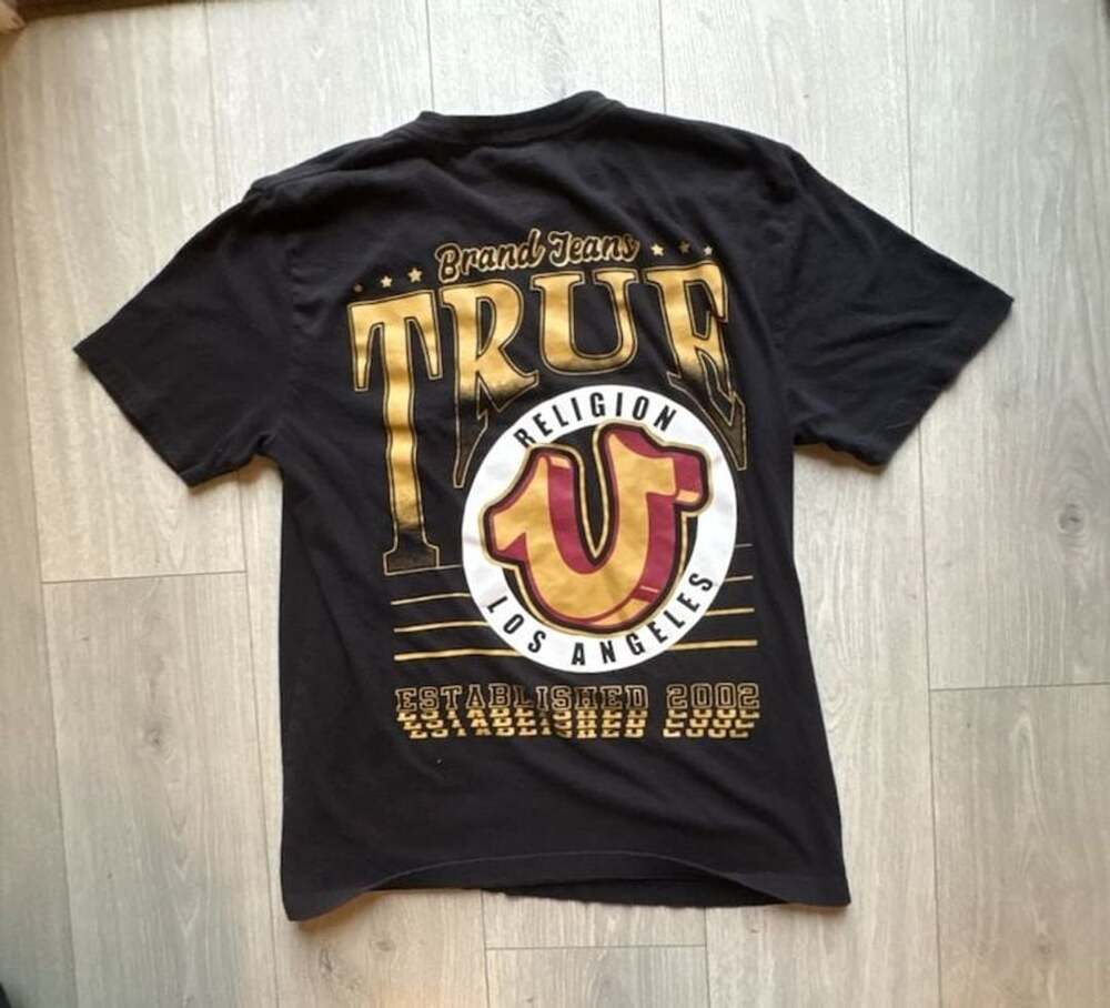 True Religion Horseshoe Graphic T-Shirt Black Gold